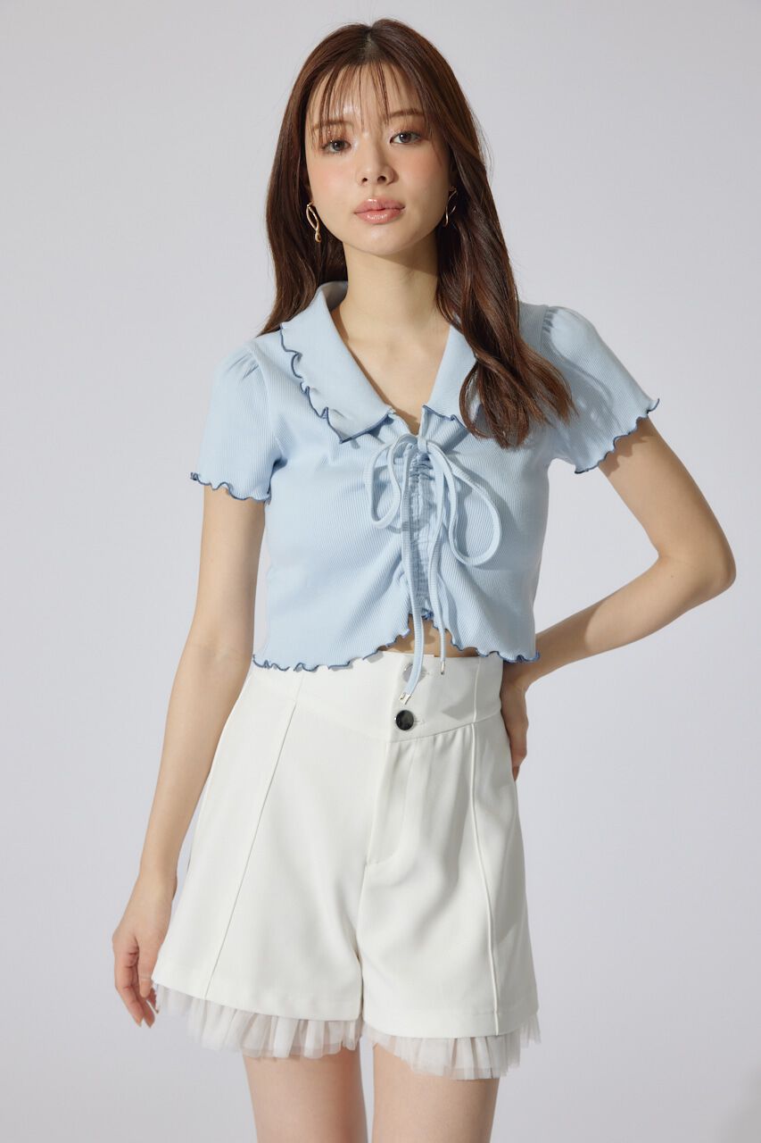 rienda「チュールレイヤードジャストウエストスコートショートパンツ」|その他|