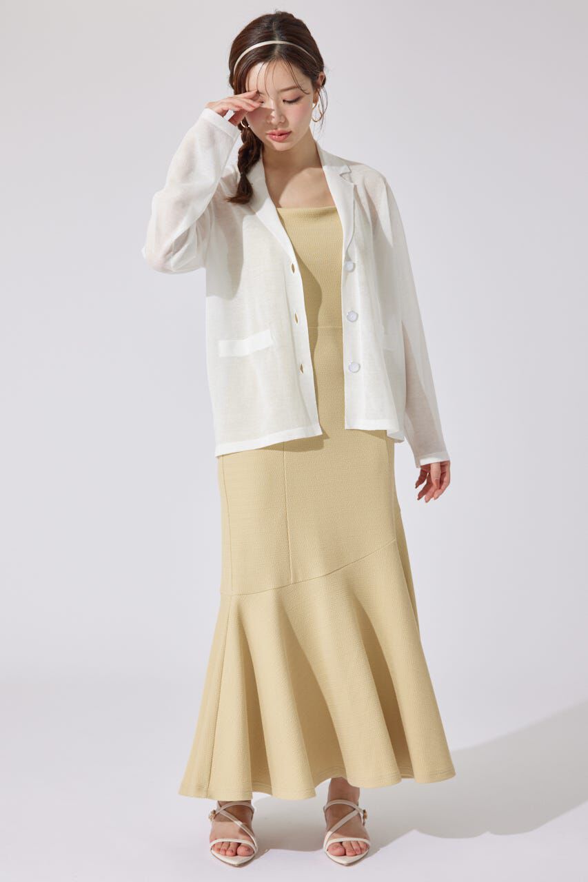 rienda「テーラーカラーシアーニットカーディガン」|カーディガン|