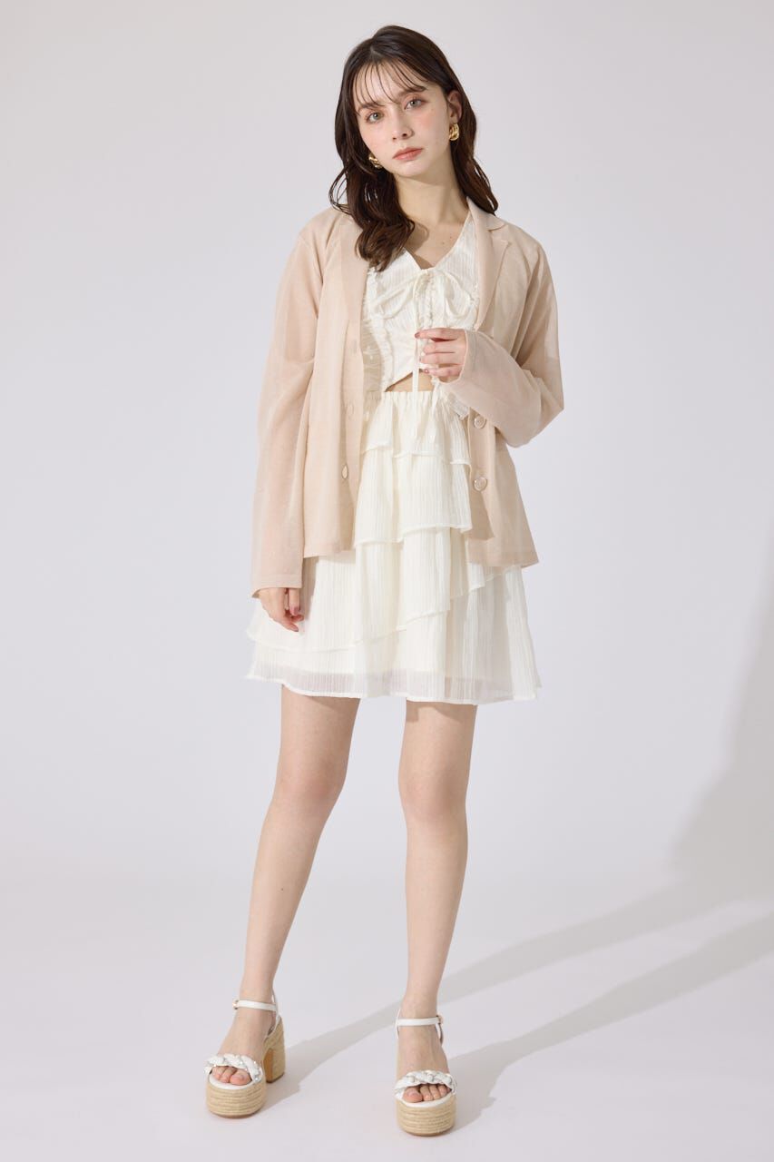 rienda「テーラーカラーシアーニットカーディガン」|カーディガン|