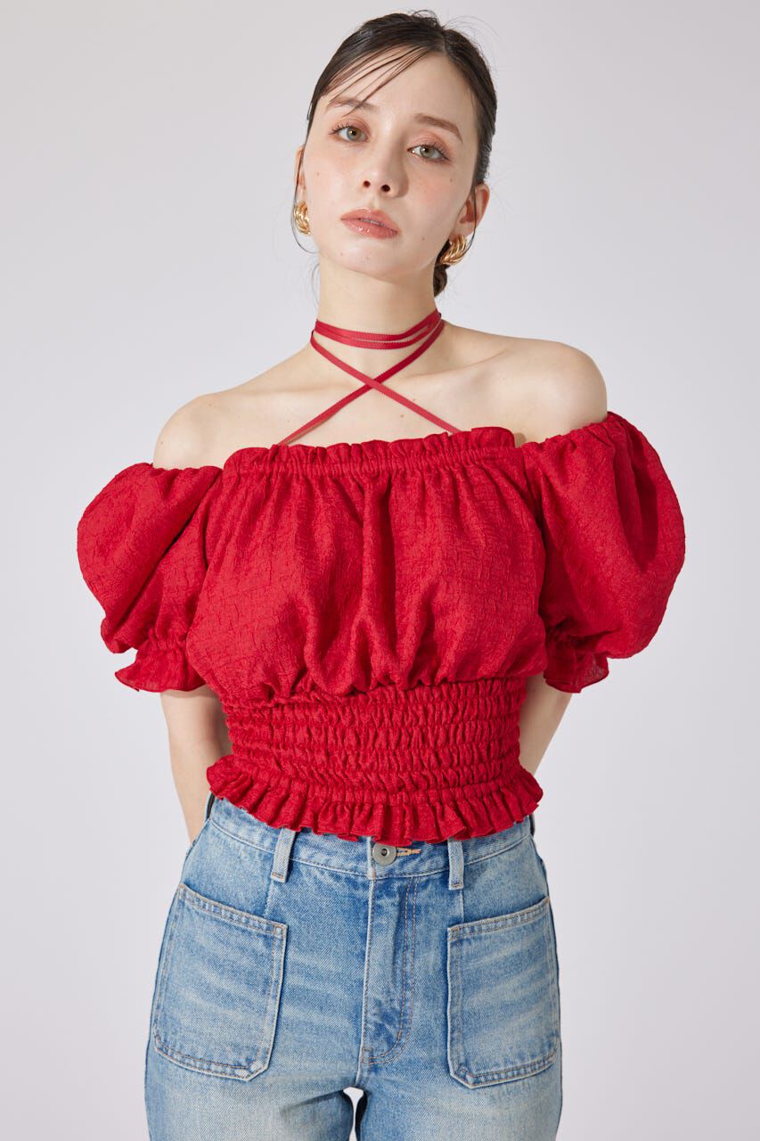 rienda「メニーウェイシャーリングショートブラウス」|シャツ・ブラウス|