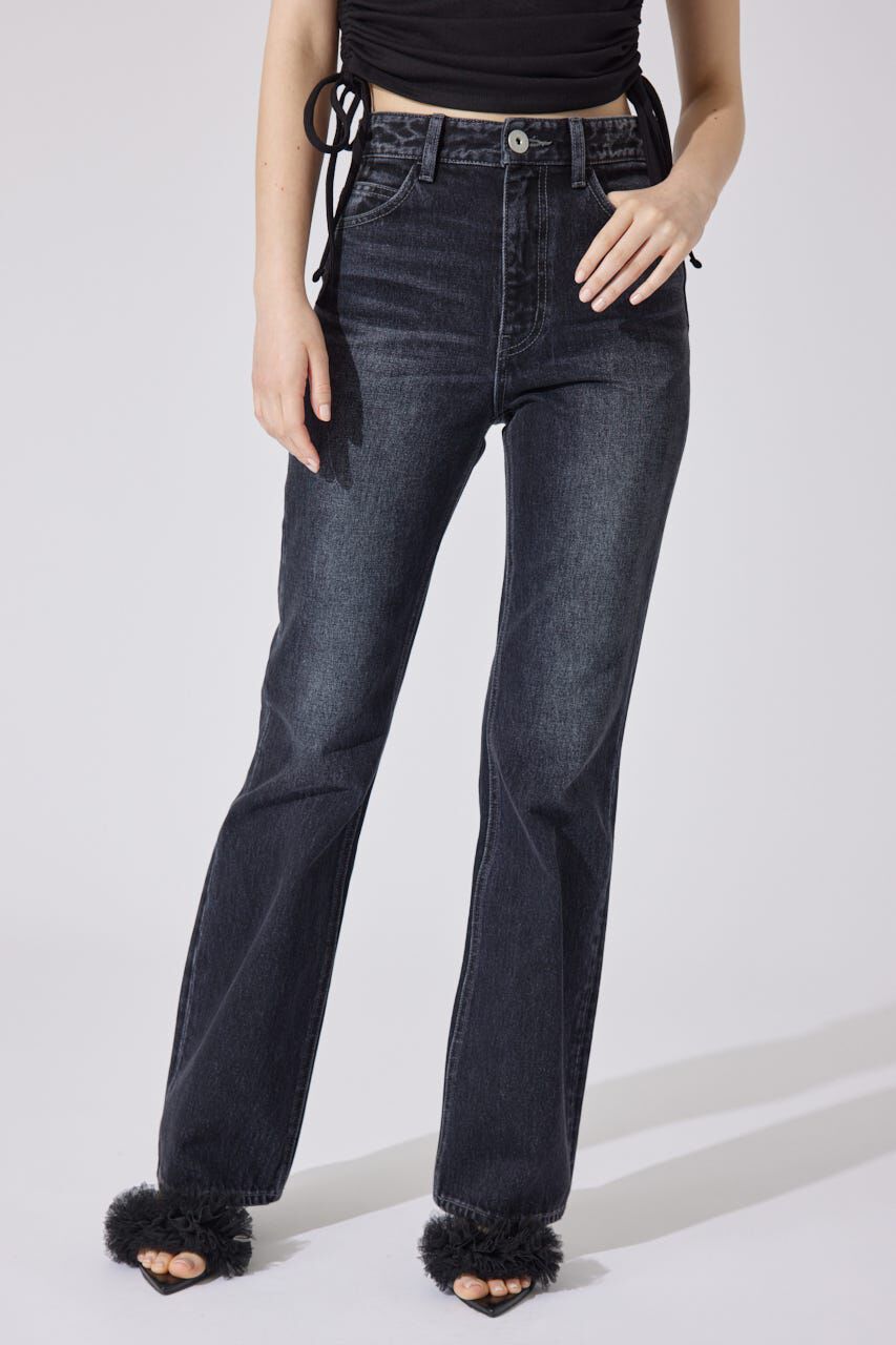 rienda「Shapely Makeジャストウエストデニムパンツ」|デニム|