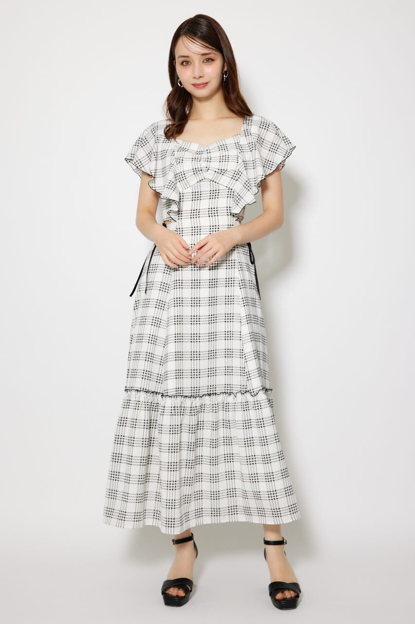 rienda「フリルウエストオープンワンピース」|ワンピース|WHT