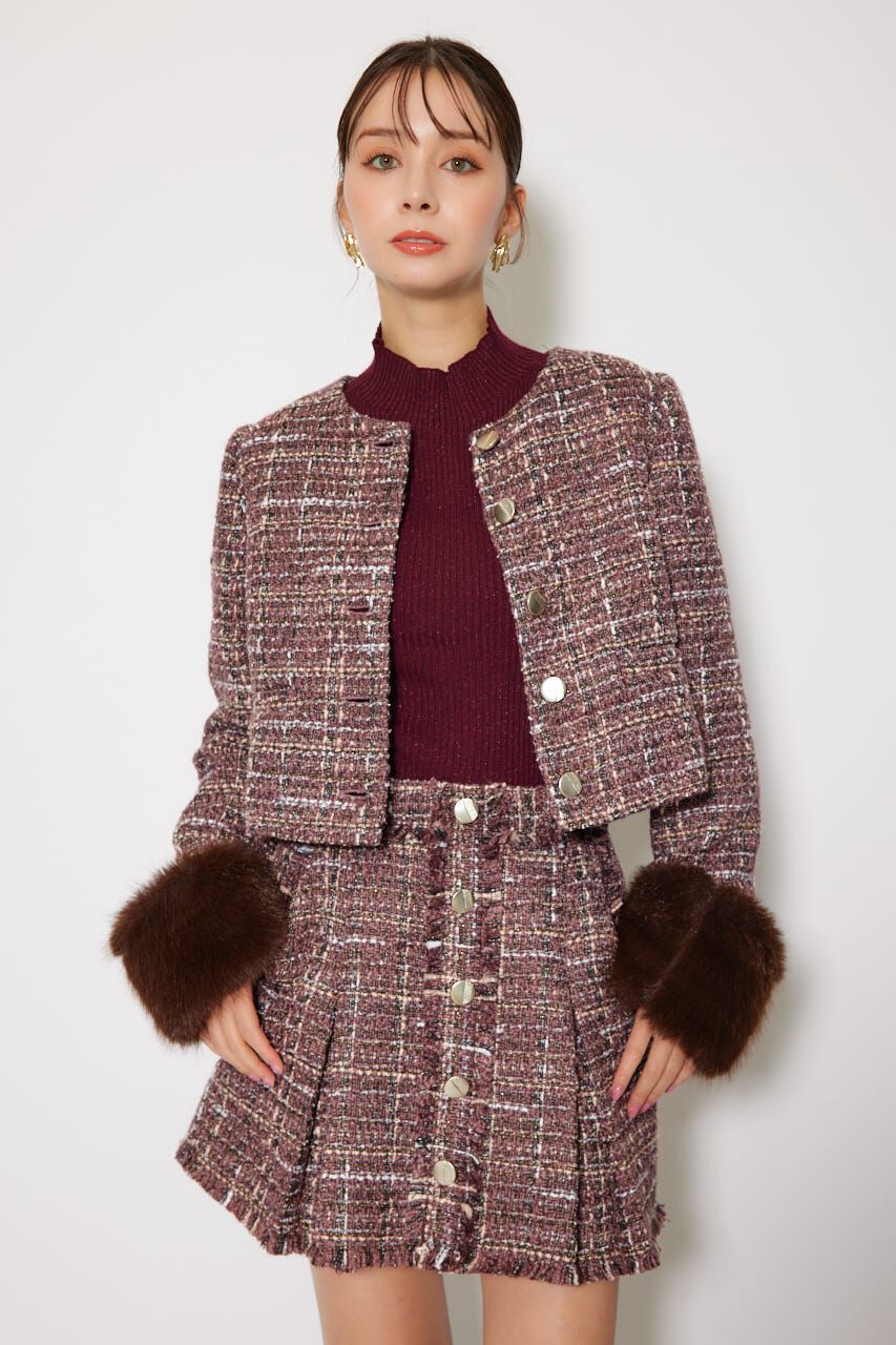 rienda「2WAYツイードショートジャケット」|その他|