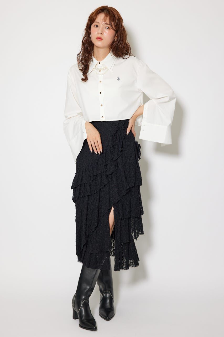 rienda「レースラッフルロングハイウエストスカート」|スカート|