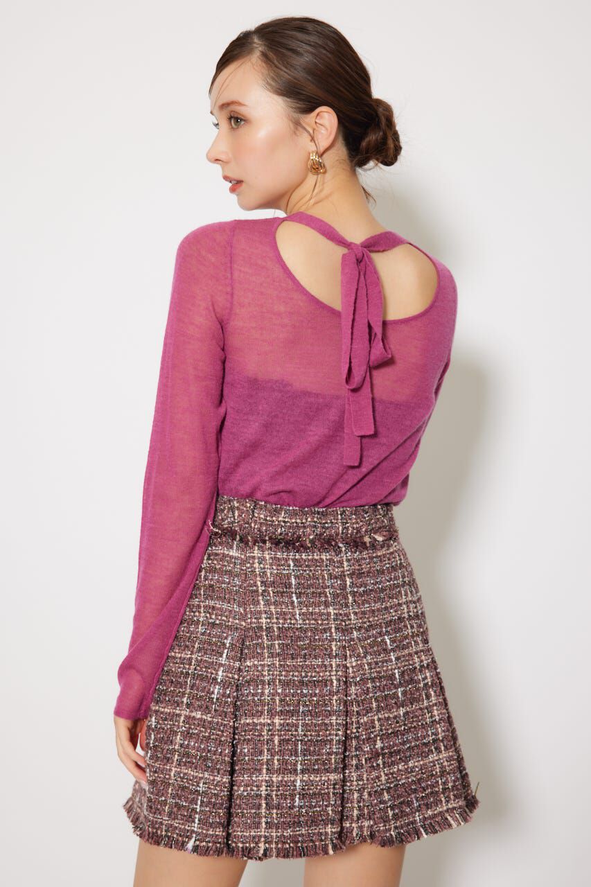 rienda「バックリボンアルパカミックスニットトップス」|ニット・セーター|