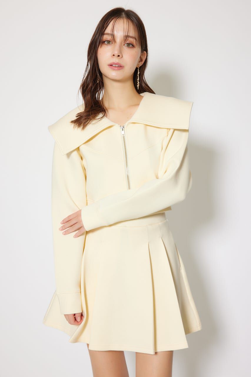 rienda「BIGカラーフロントZIPトップス」|Tシャツ・カットソー|IVOY3