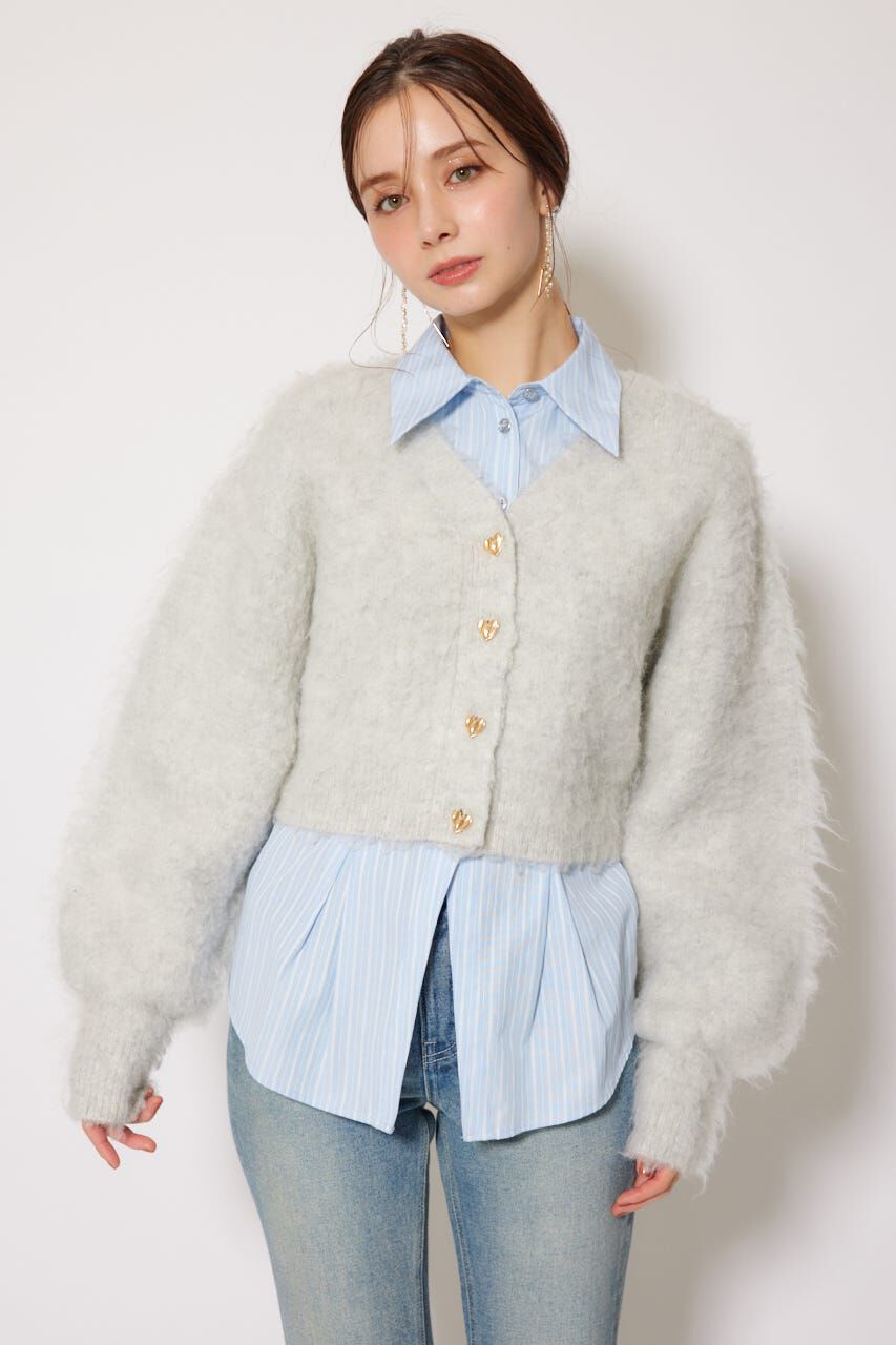 rienda「W faceシャギーニットカーディガン」|カーディガン|