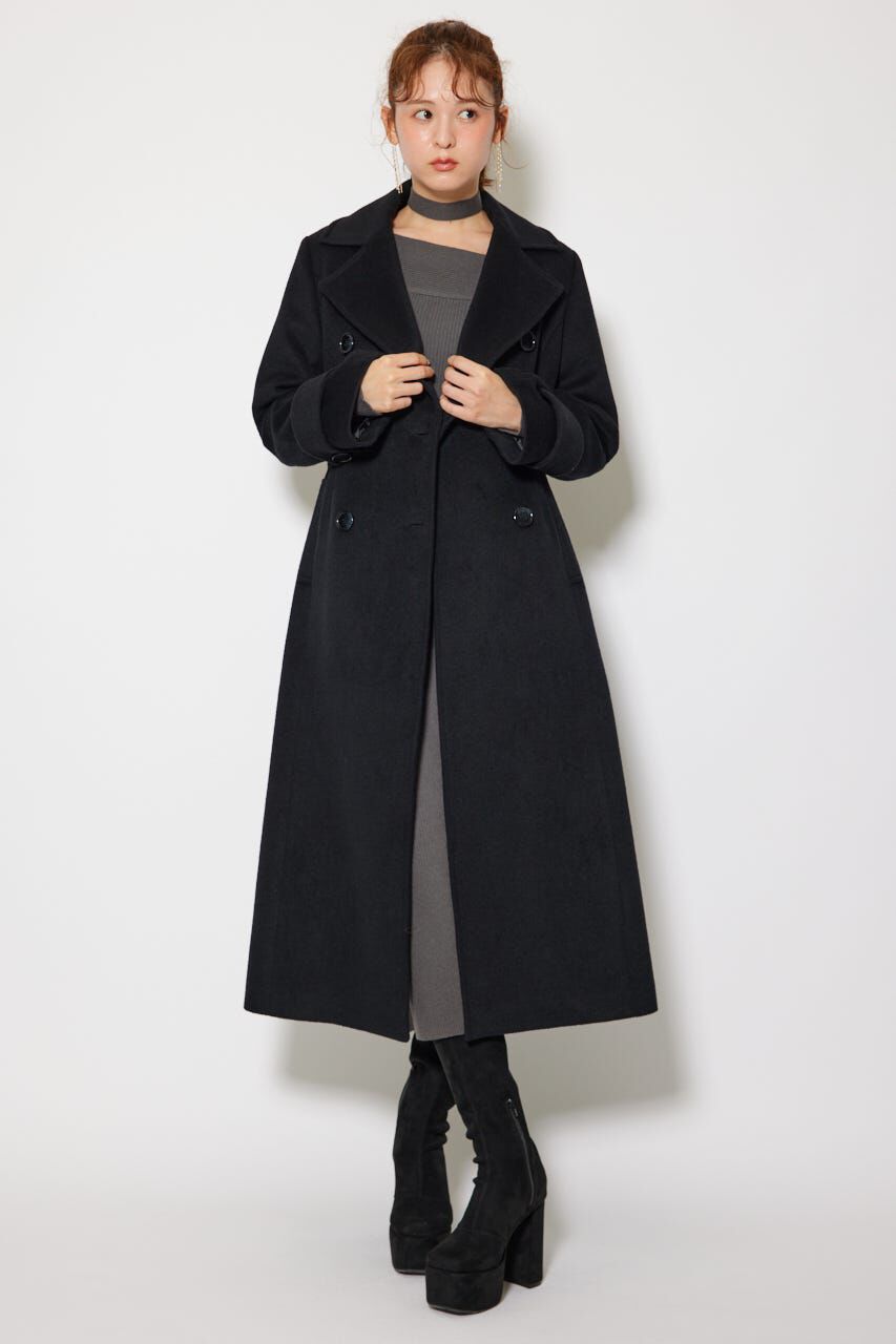 rienda「ダブルカラーシェイプドチェスターコート」|その他|BLK