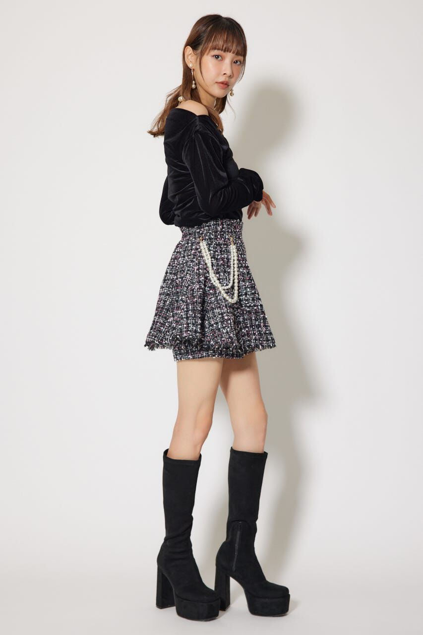 rienda「ツイードフレアスコートショートパンツ」|その他|
