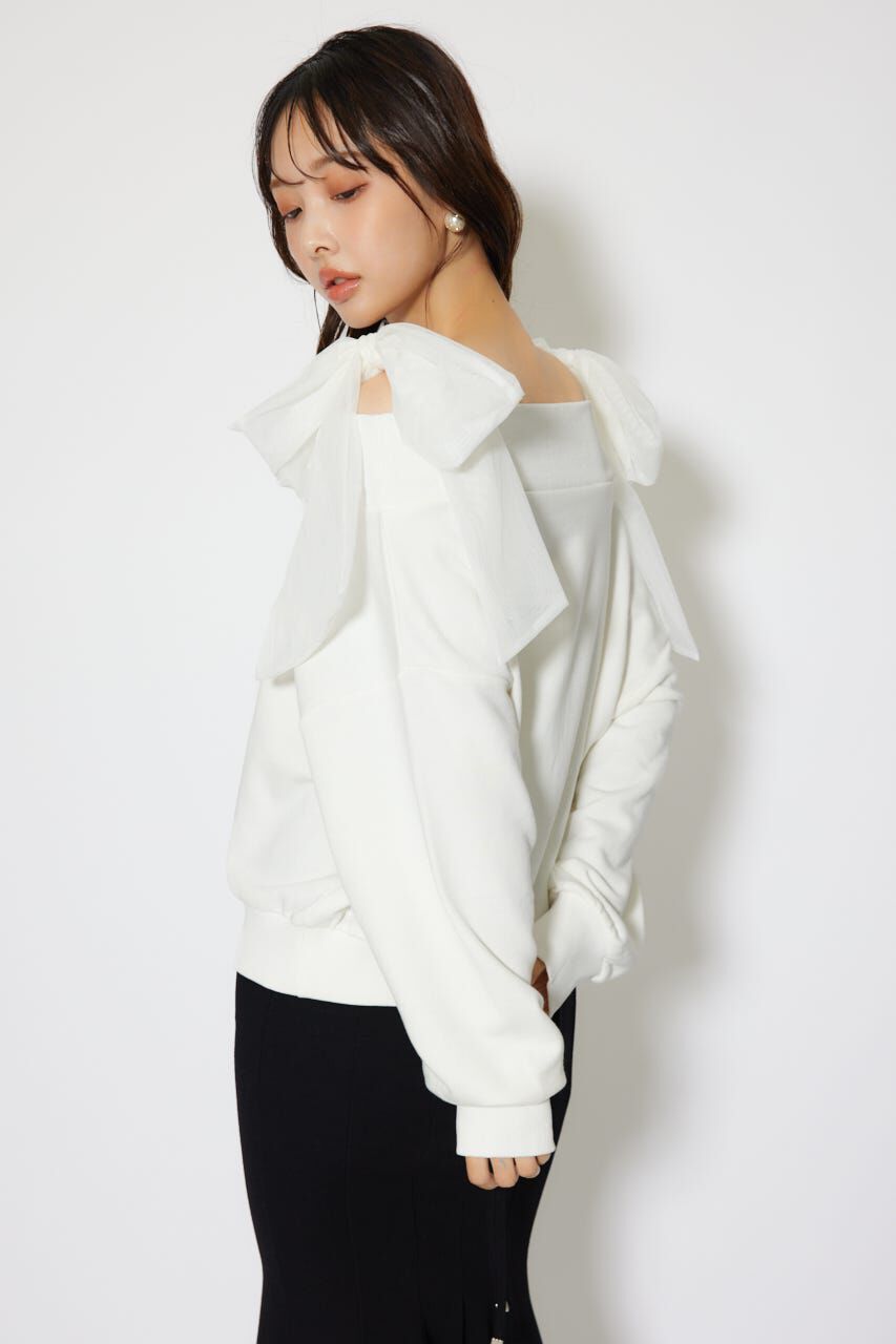 rienda「2WAYチュールオフショルスウェットトップス」|Tシャツ・カットソー|