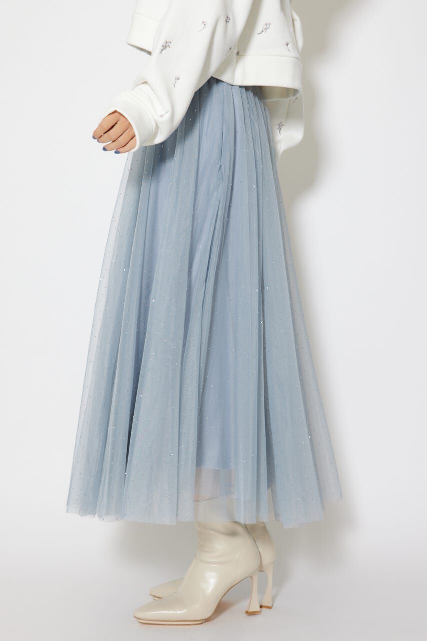 rienda「デコレーションチュールフレアスカート」|スカート|