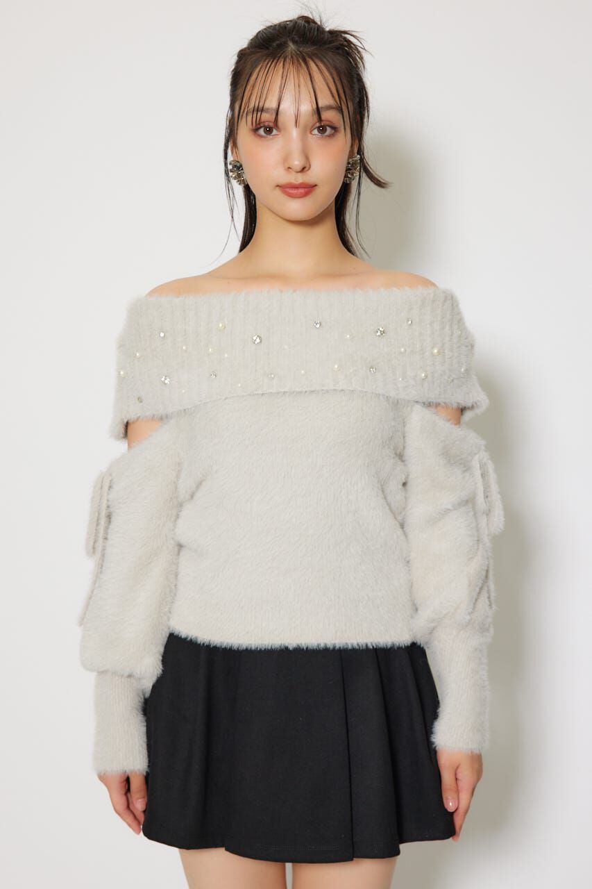 rienda「オフショルシャギーレディーニットトップス」|ニット・セーター|