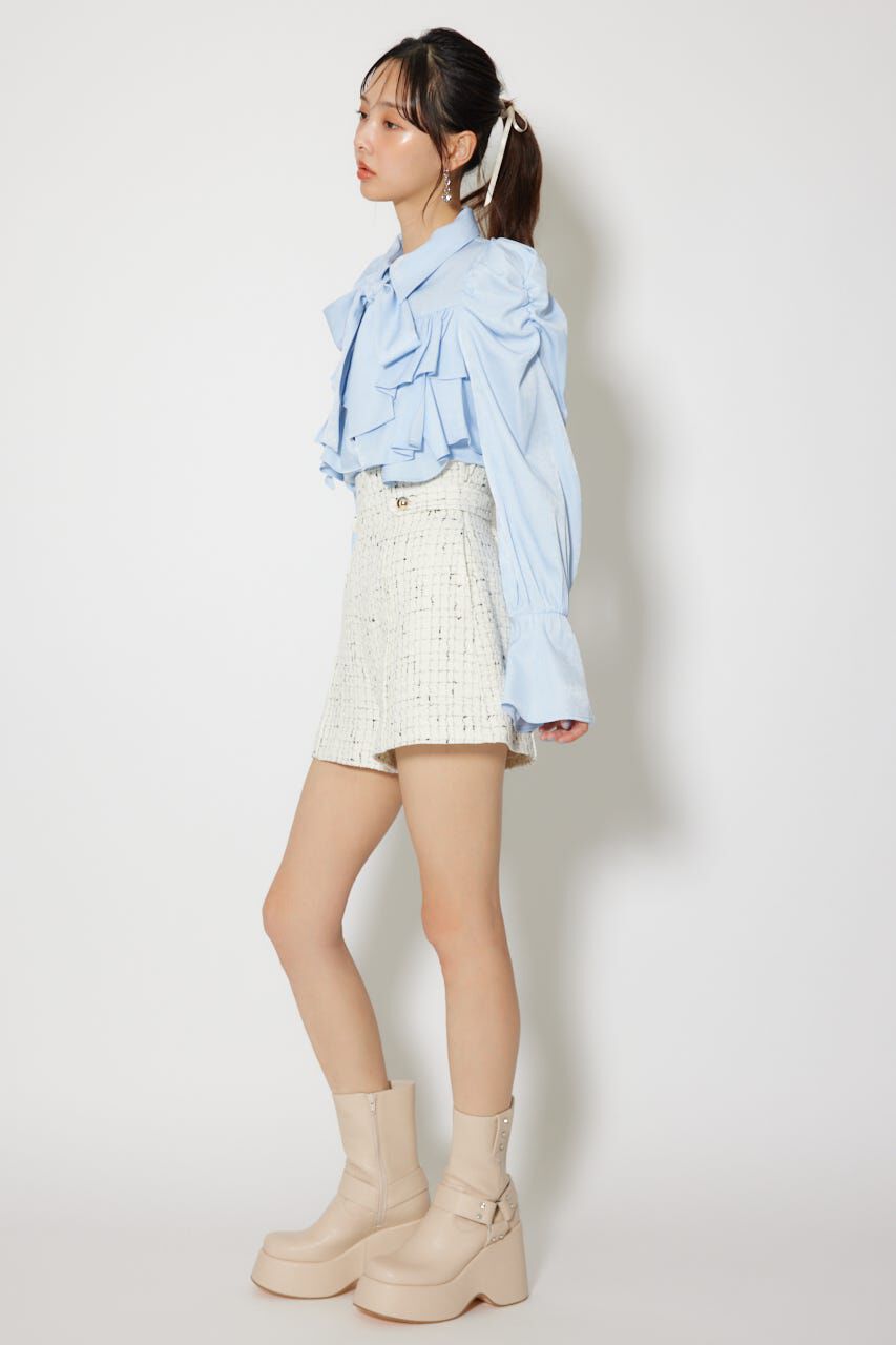 rienda「BIGリボンダンガリーパターンブラウス」|シャツ・ブラウス|