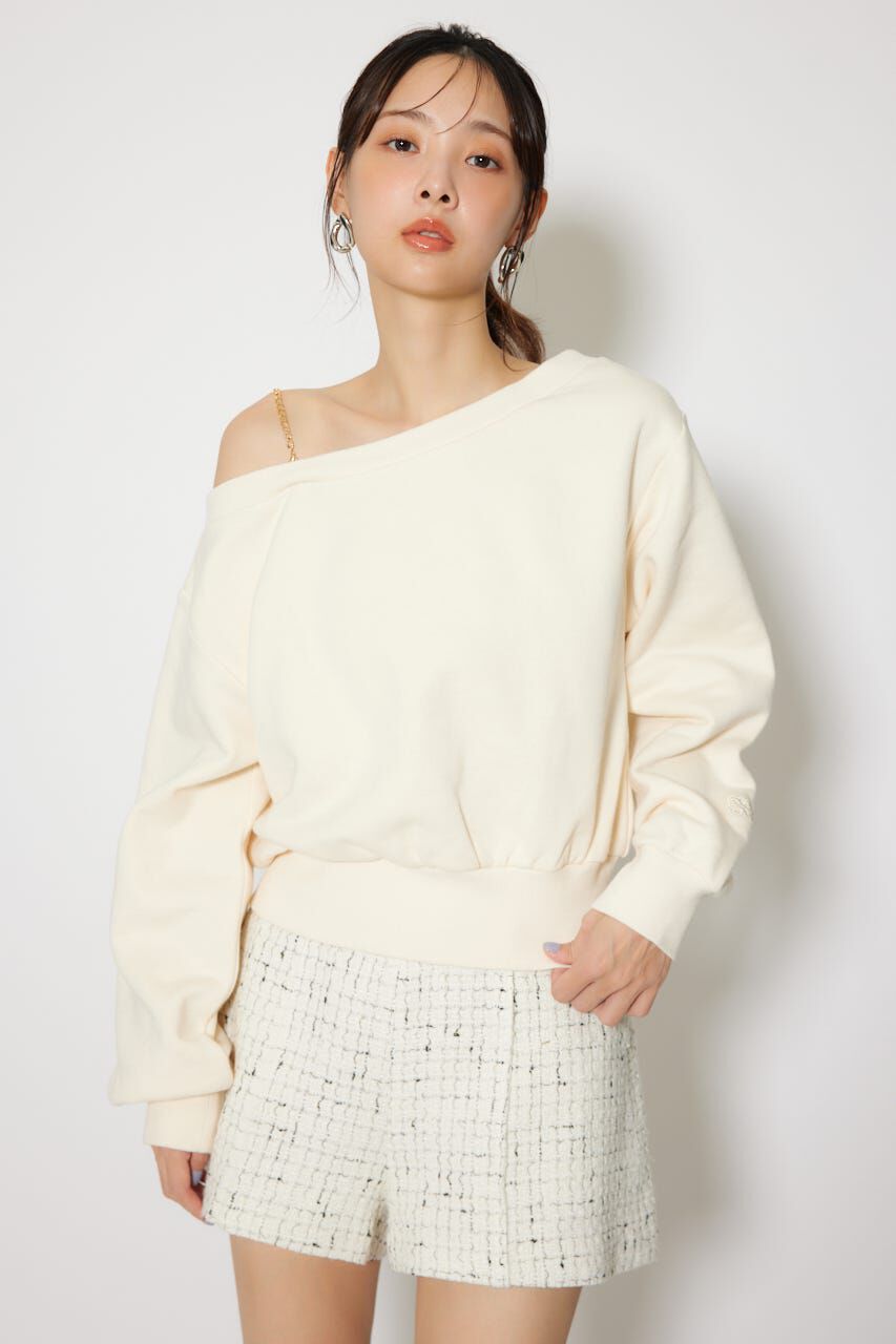 rienda「ワンショルダーボリュームスウェットトップス」|Tシャツ・カットソー|