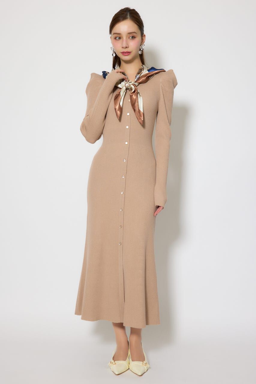 rienda「スカーフ付きマーメイドニットワンピース」|ワンピース|