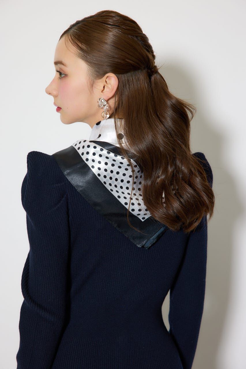 rienda「スカーフ付きマーメイドニットワンピース」|ワンピース|