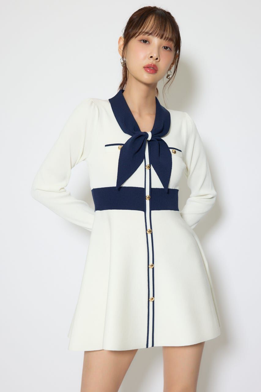 rienda「バイカラーミニニットワンピース」|ワンピース|