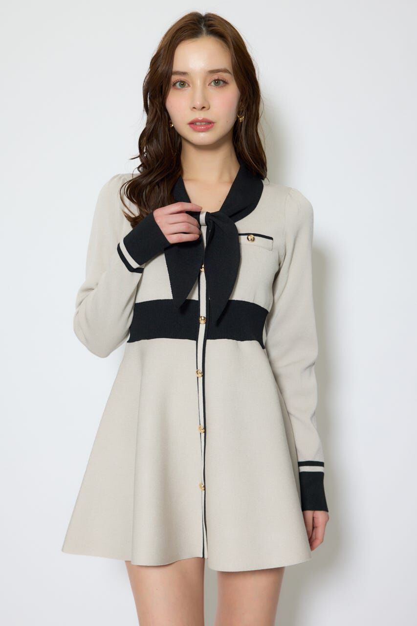 rienda「バイカラーミニニットワンピース」|ワンピース|