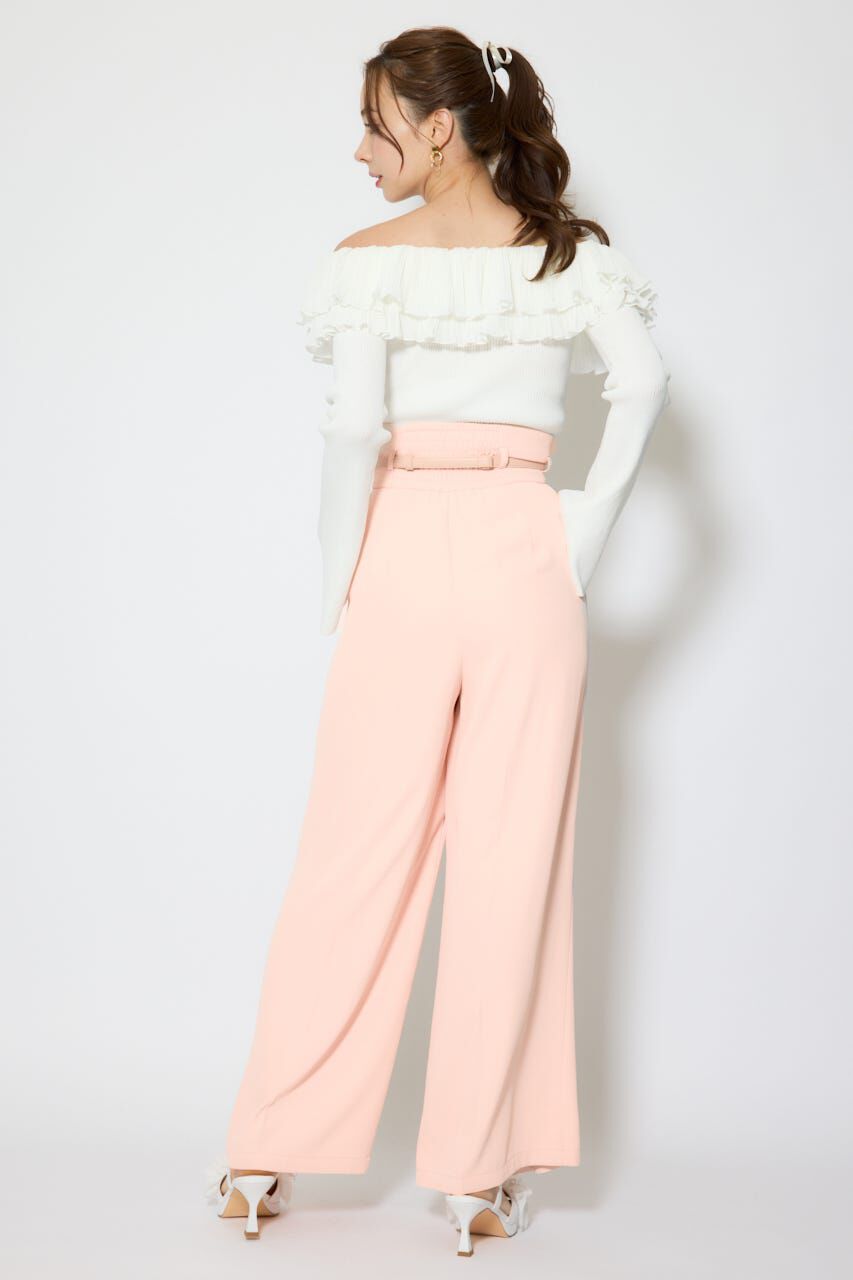 rienda「ベルトポイントハイウエストワイドパンツ」|その他|