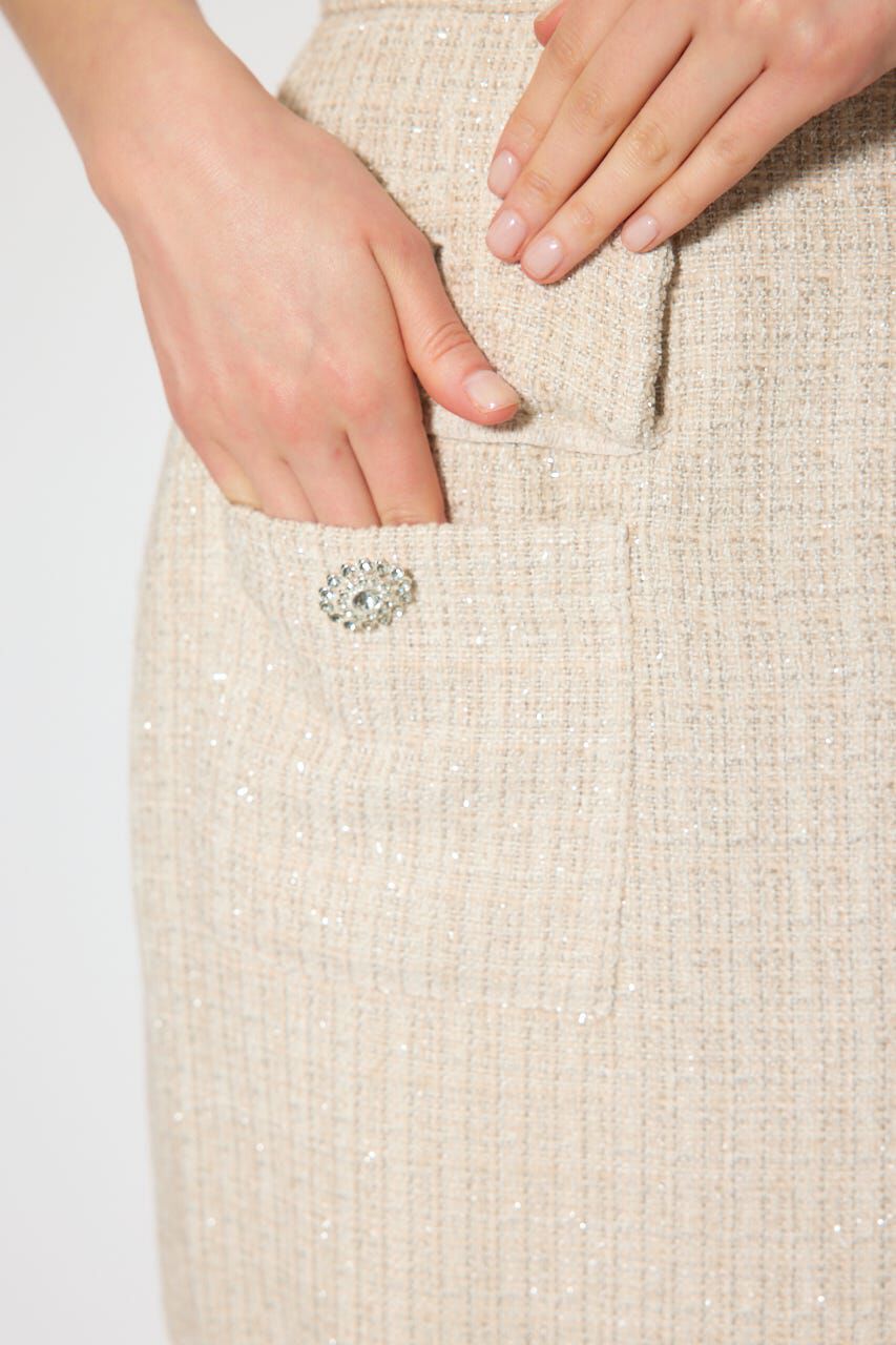 rienda「ラップスリットツイードマーメイドスカート」|スカート|