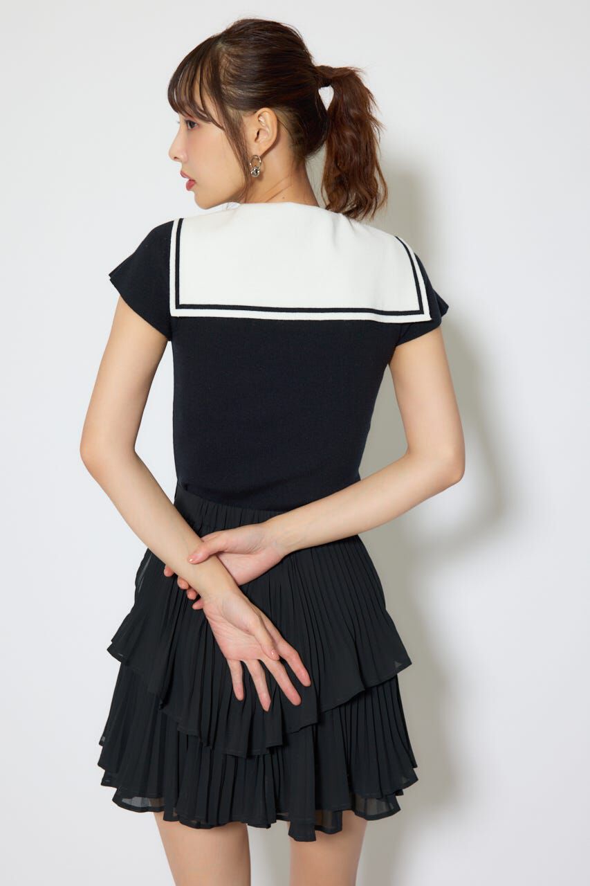 rienda「セーラーカラーデザインニットトップス」|ニット・セーター|