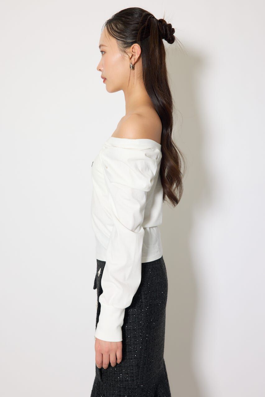 rienda「オフショルカットロングTシャツ」|Tシャツ・カットソー|