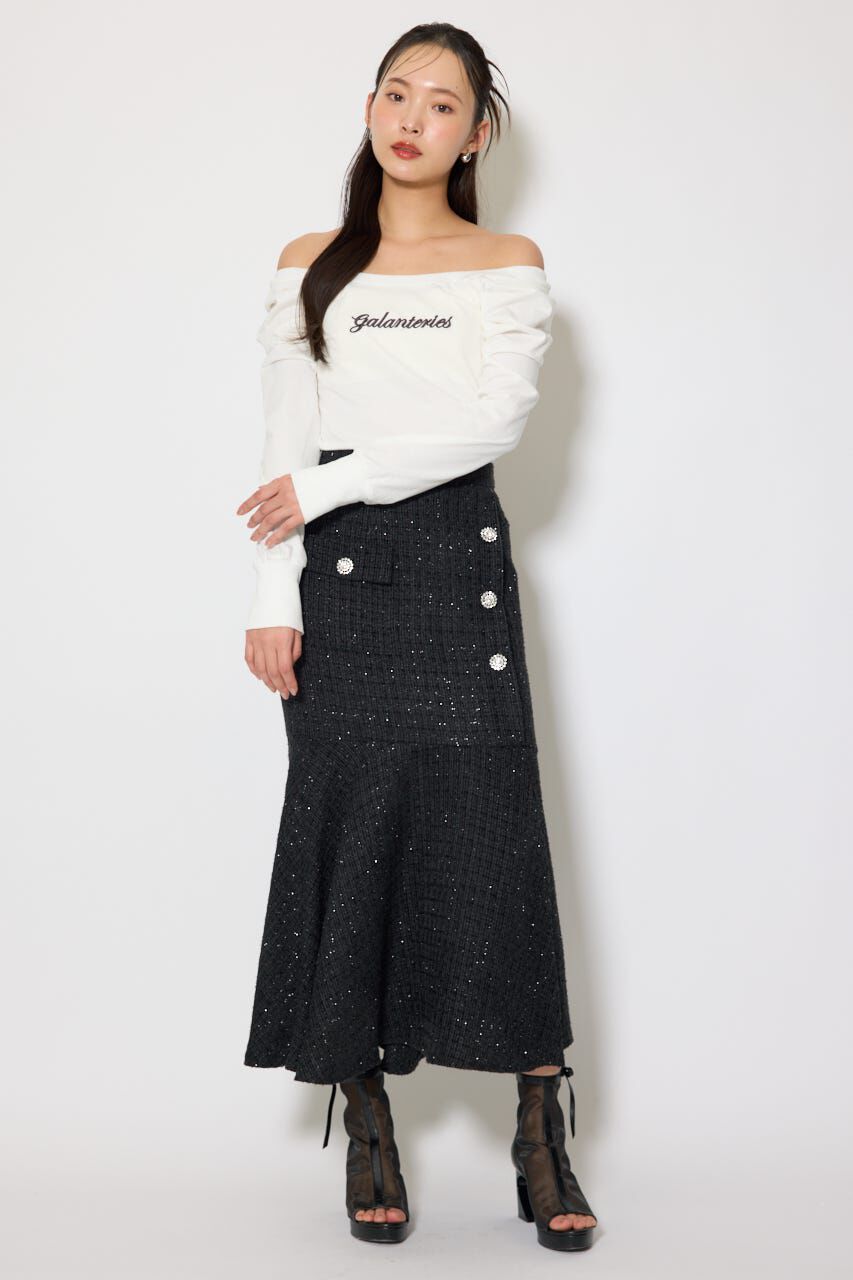 rienda「オフショルカットロングTシャツ」|Tシャツ・カットソー|