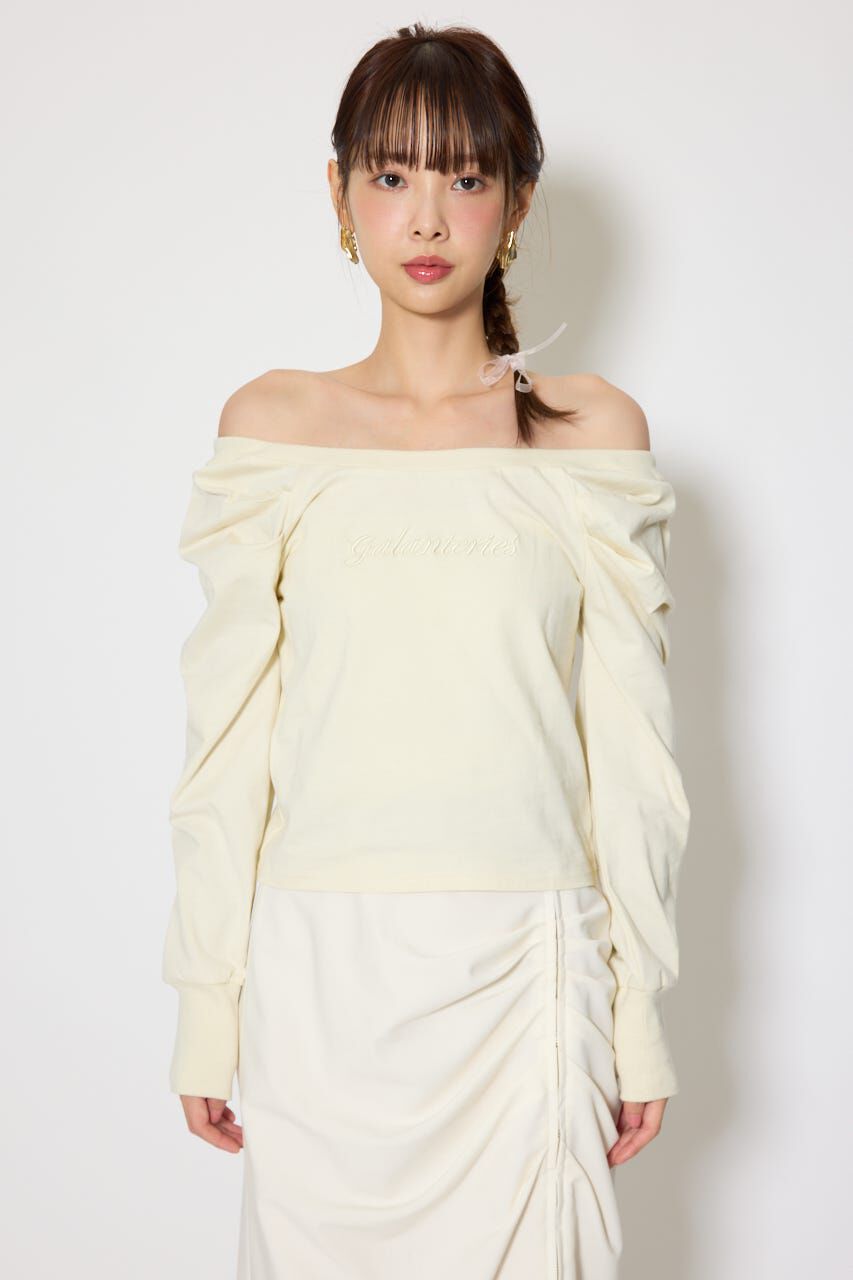 rienda「オフショルカットロングTシャツ」|Tシャツ・カットソー|