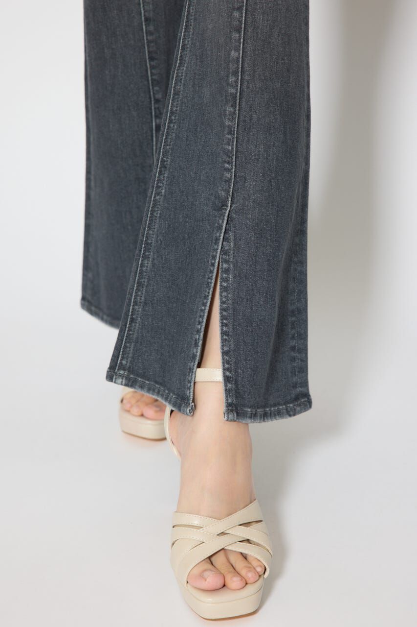 rienda「レースアップハイウエストデニムパンツ」|デニム|