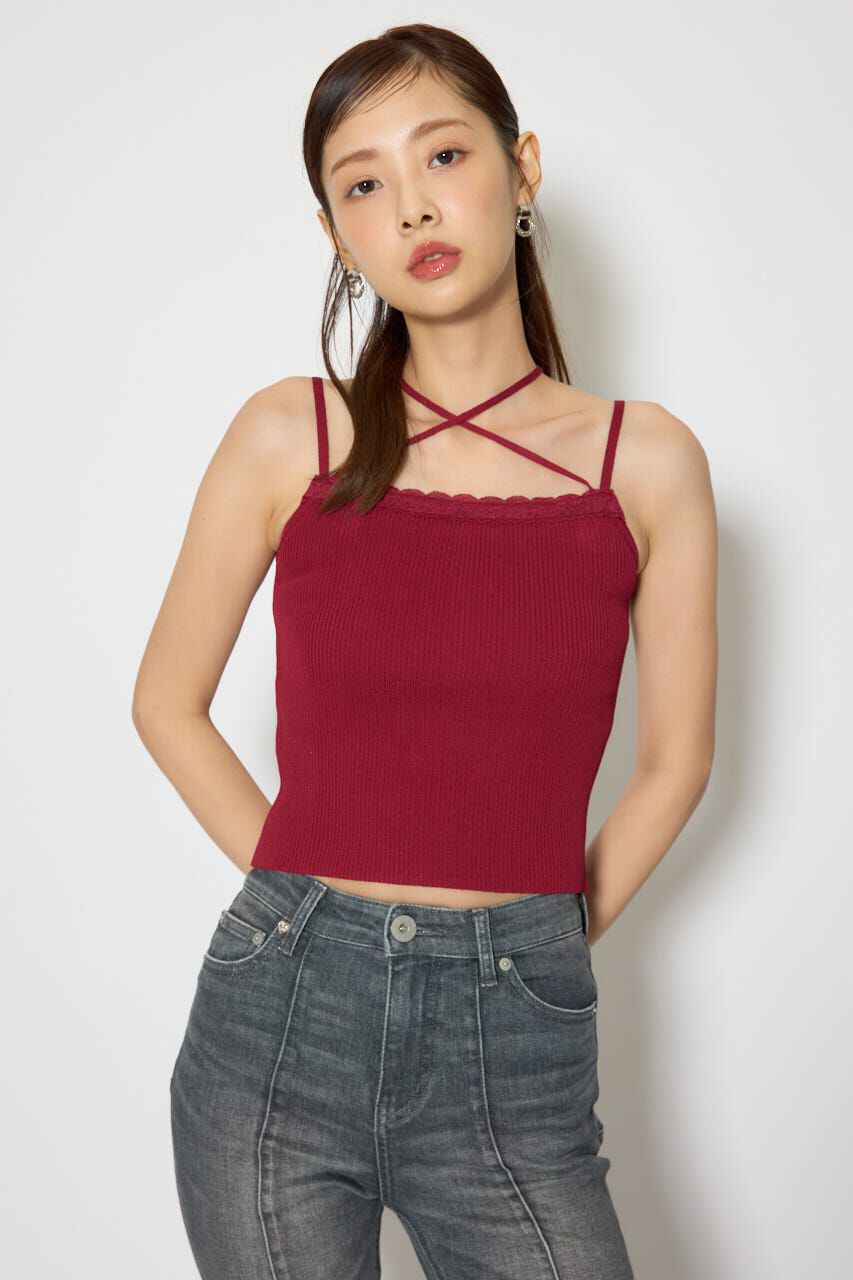 rienda「レースディティールニットカーディガンセット」|ニット・セーター|