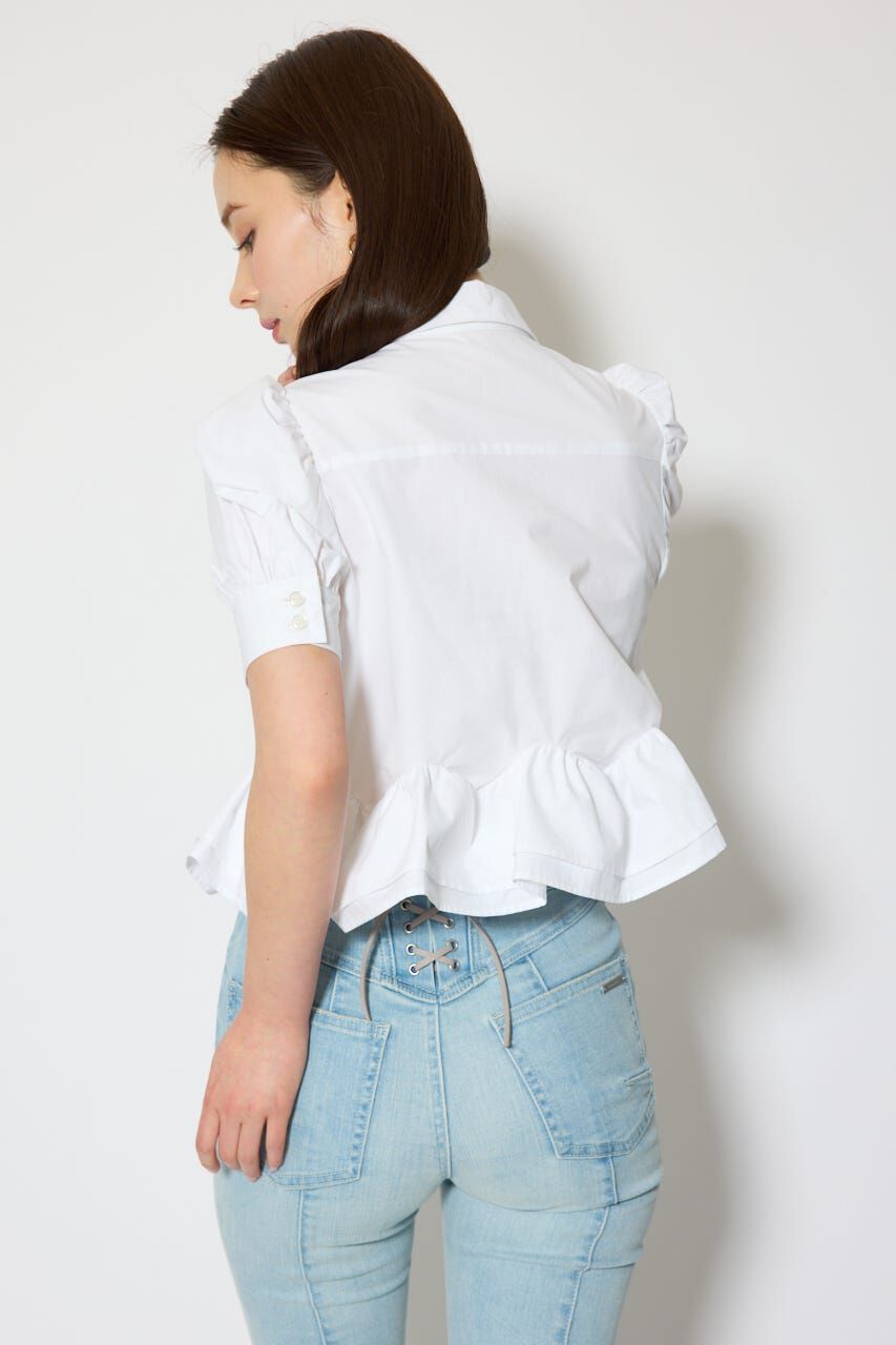 rienda「ボリュームフリルヘムブラウス」|シャツ・ブラウス|