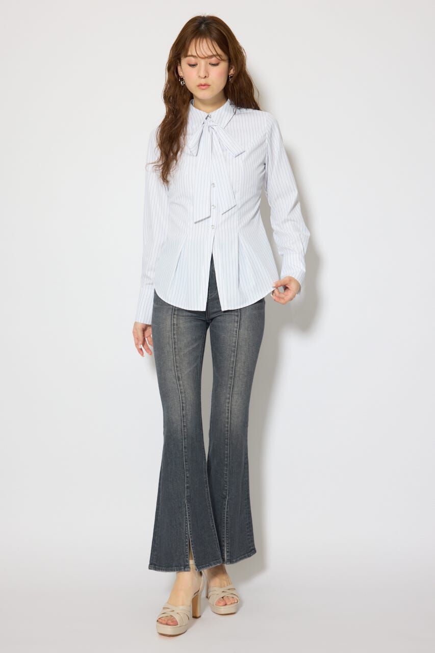 rienda「ウエストシェイプボウタイシャツ」|シャツ・ブラウス|