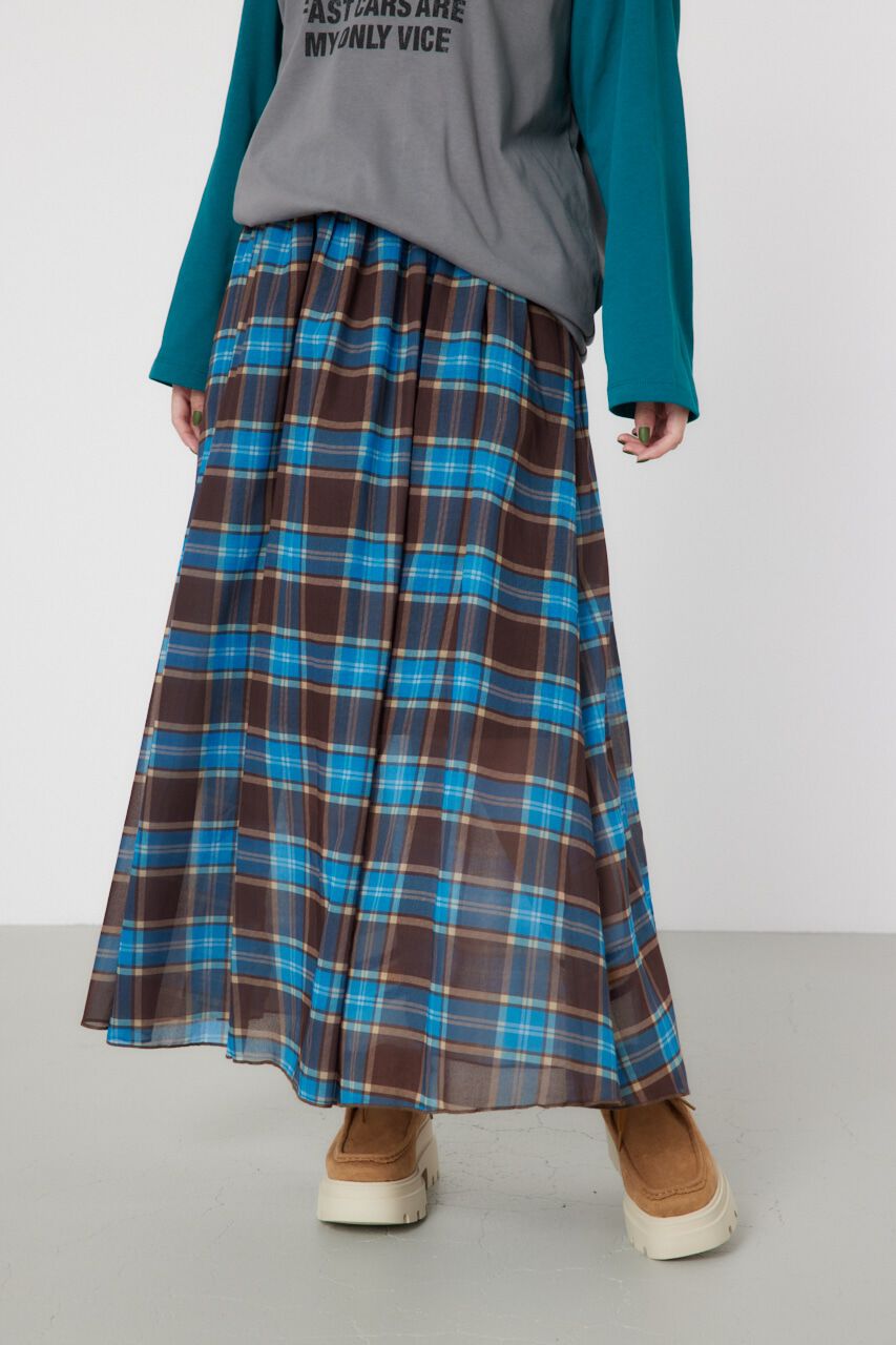 RODEO CROWNS「シアーチェックスカート」|その他|柄BLU5