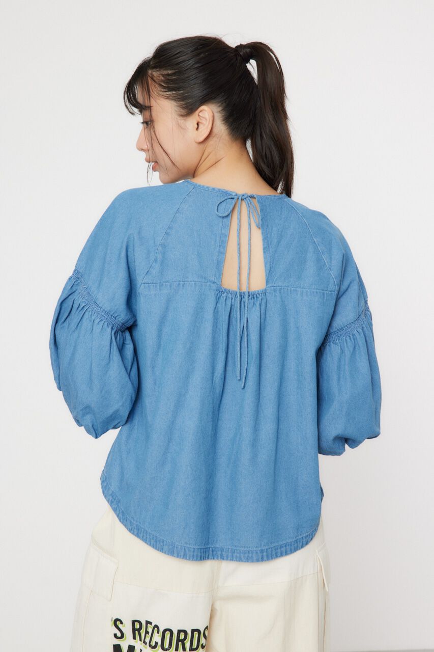 RODEO CROWNS「袖ボリュームバックリボントップス」|シャツ・ブラウス|