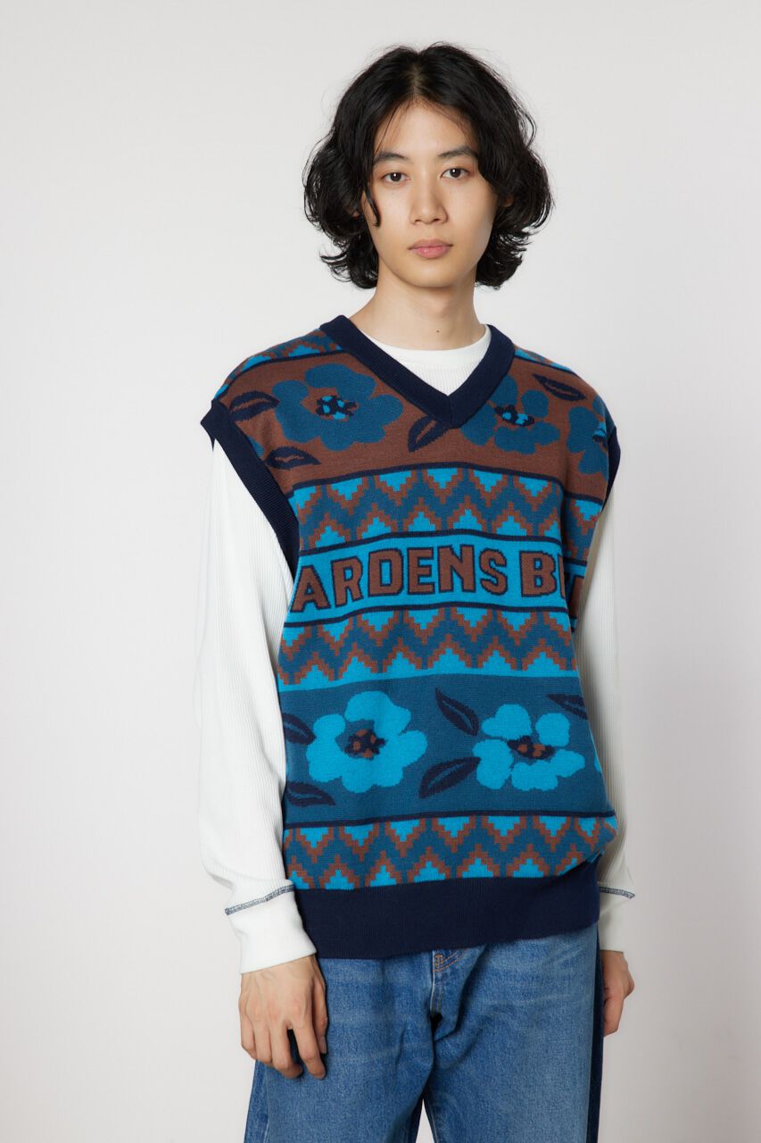 RODEO CROWNS「JQDニットベスト」|ニット・セーター|柄NVY5