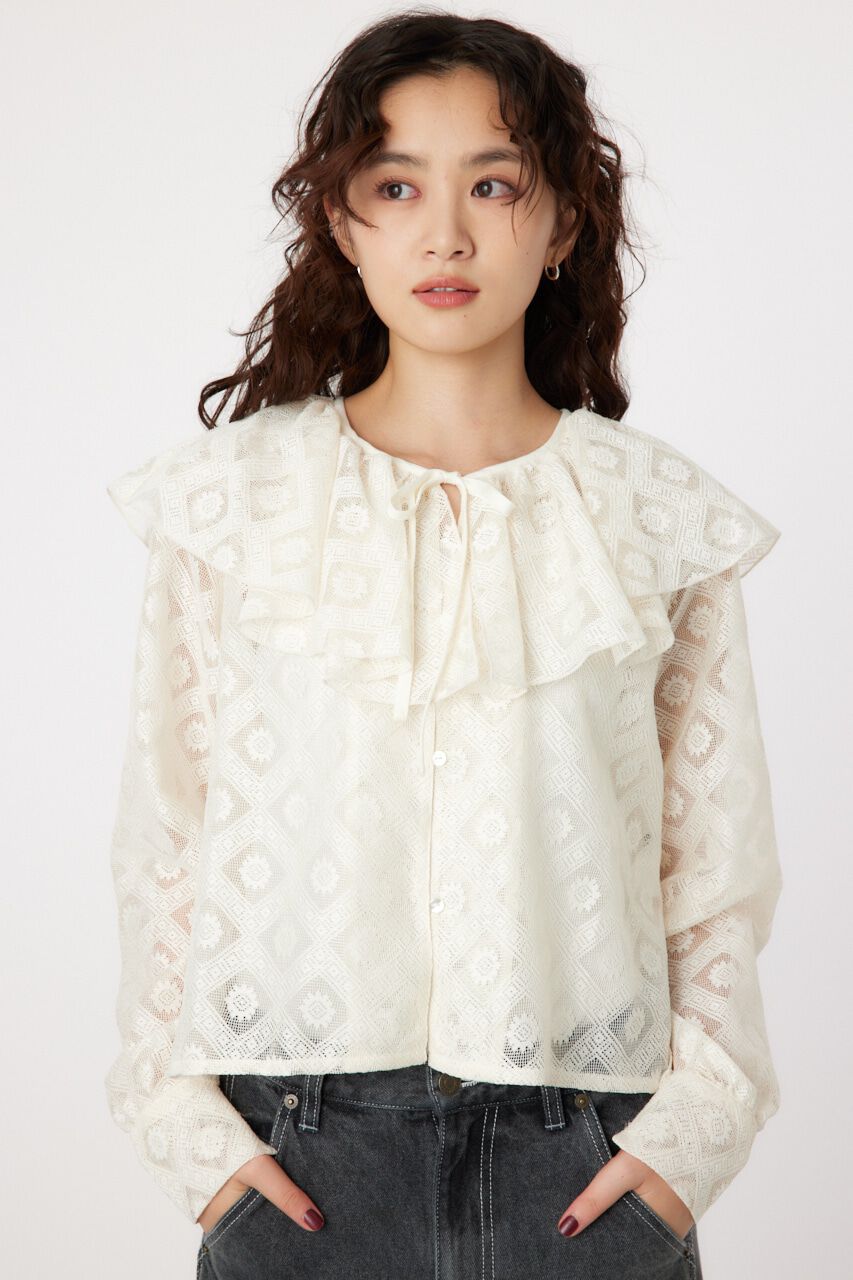 RODEO CROWNS「ラッフルレースボレロ」|シャツ・ブラウス|