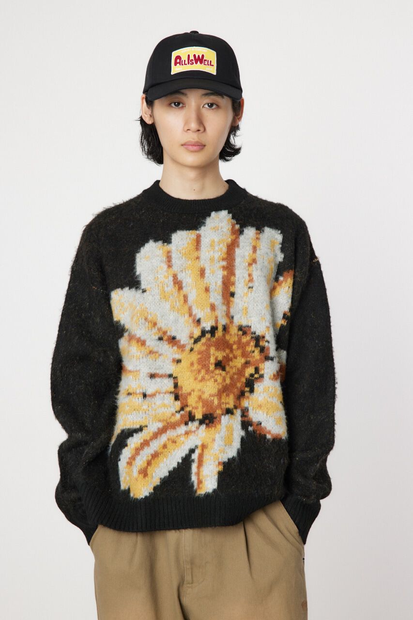 RODEO CROWNS「ビッグフラワーニット」|ニット・セーター|BLK