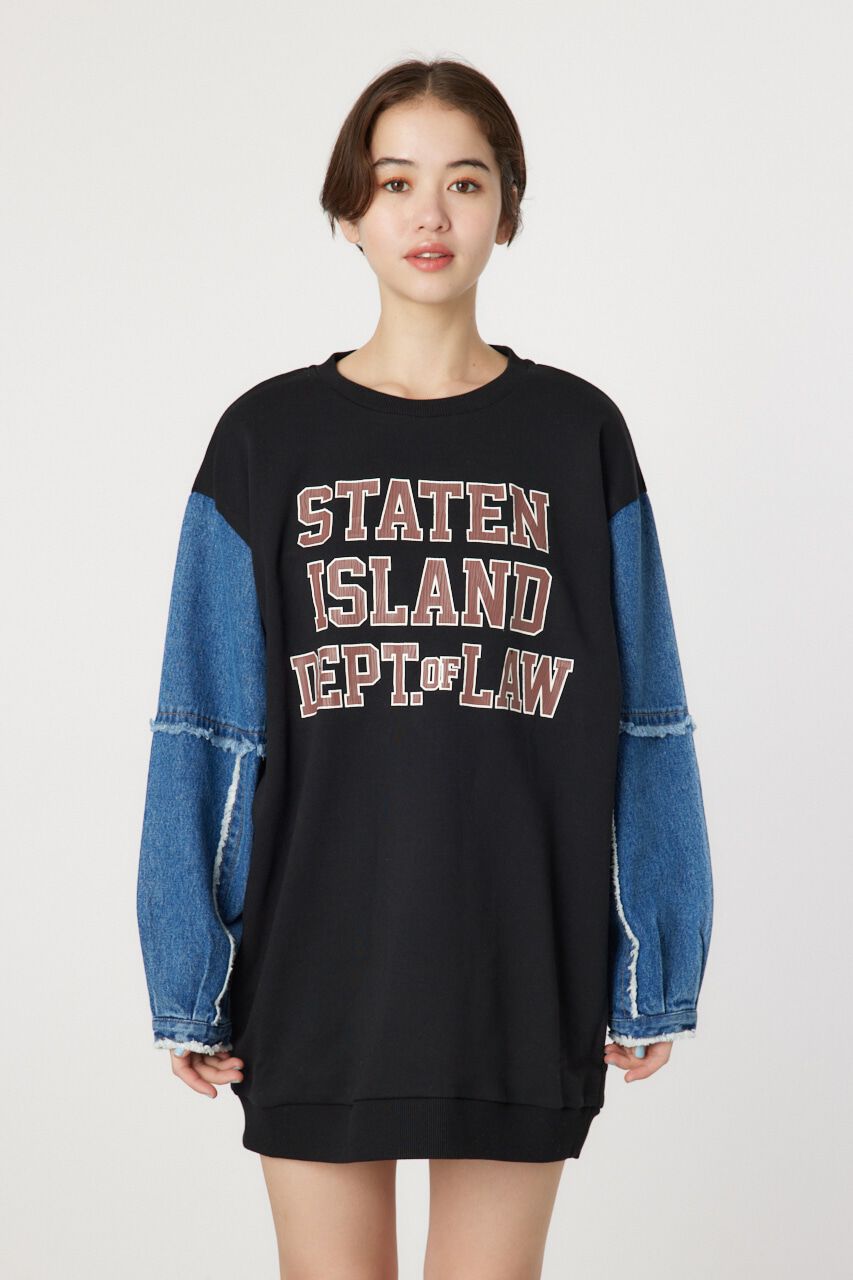 RODEO CROWNS「デニムドッキングスウェットワンピース」|ワンピース|