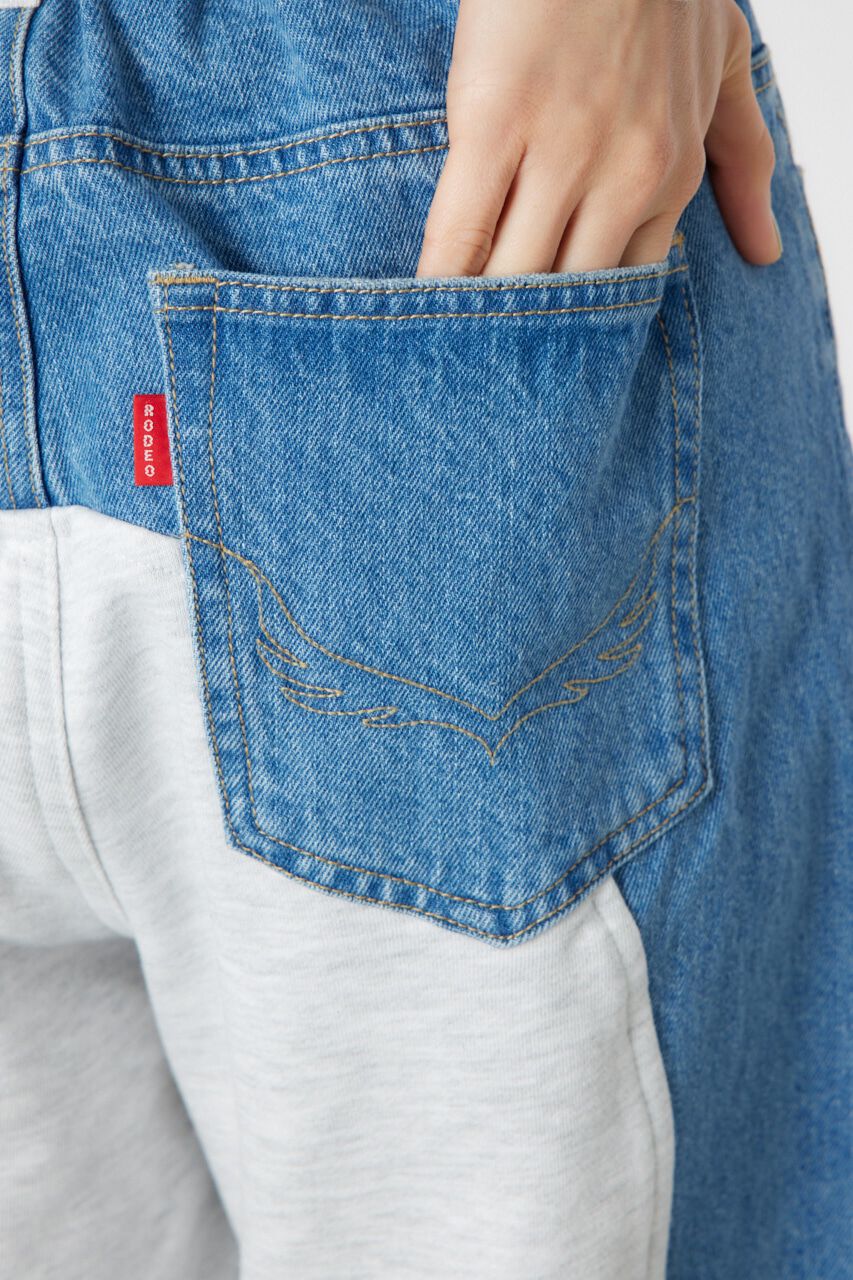 RODEO CROWNS「デニムコンビワイドパンツ」|デニム|