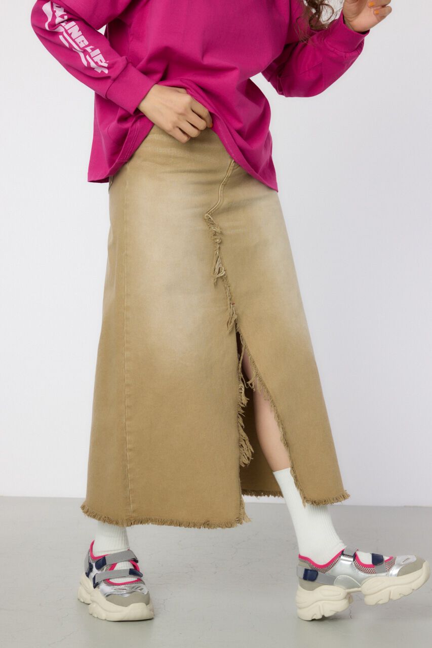 RODEO CROWNS「スリットデニムマキシスカート」|スカート|