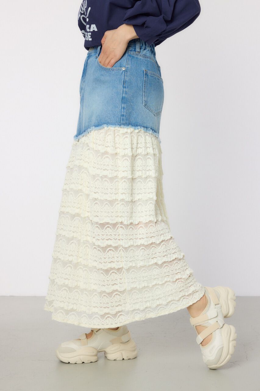 RODEO CROWNS「デニム&times;レーススカート」|スカート|