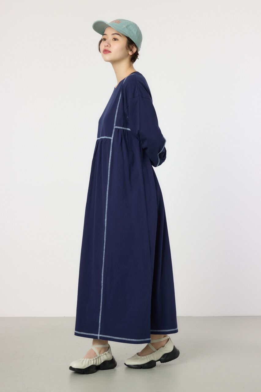 RODEO CROWNS「配色ステッチティアードマキシワンピース」|ワンピース|