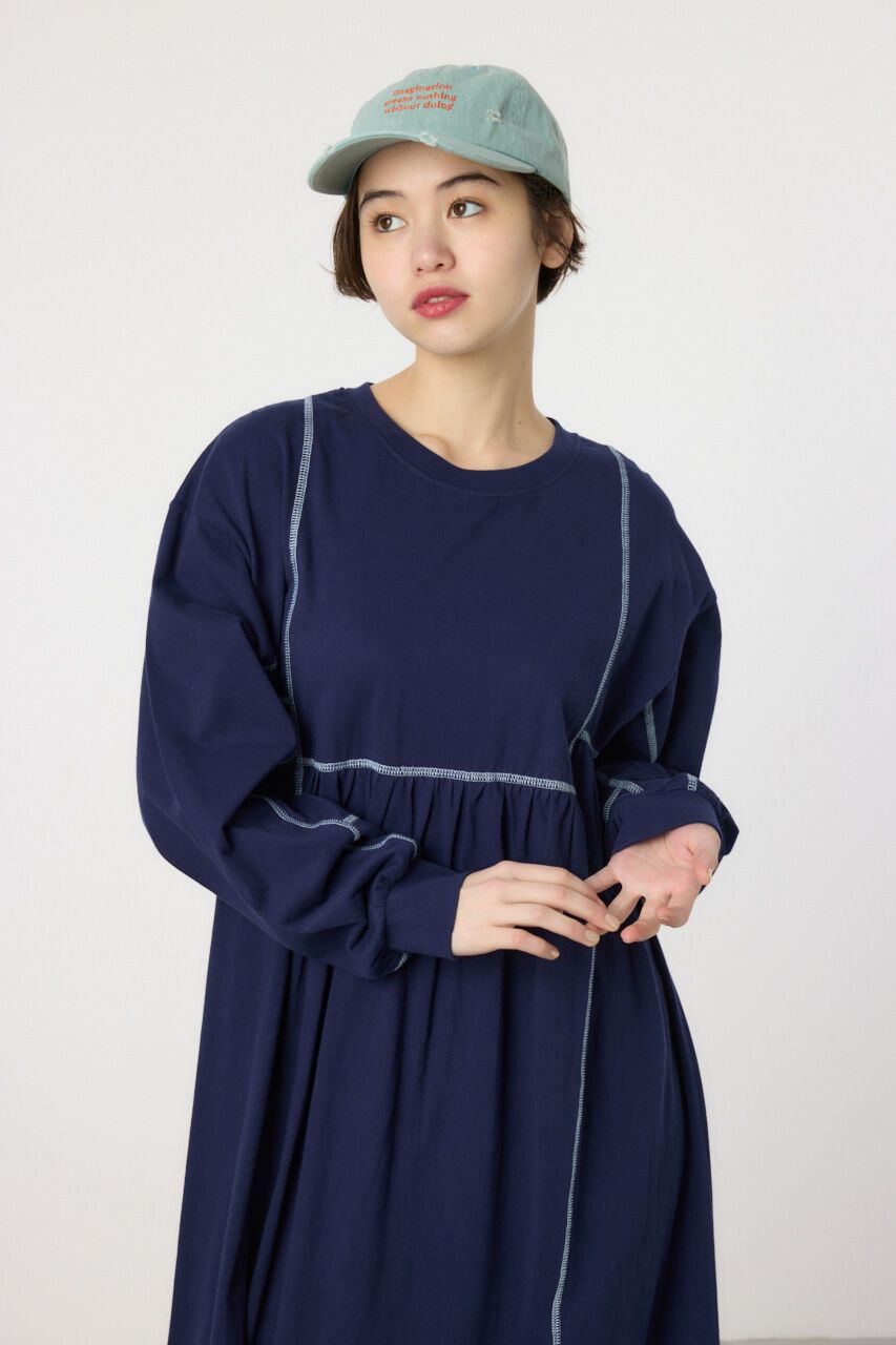 RODEO CROWNS「配色ステッチティアードマキシワンピース」|ワンピース|