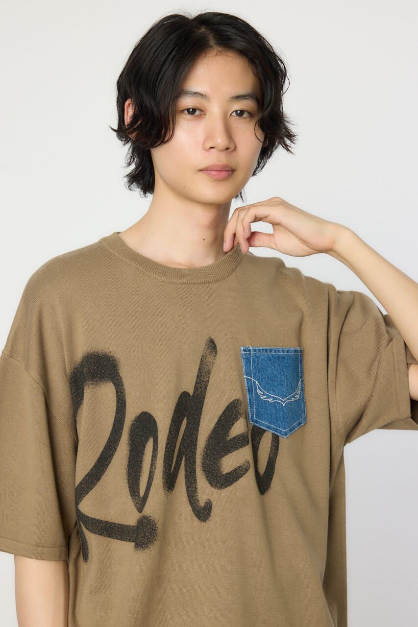 RODEO CROWNS「メンズスプレーロゴニットトップス」|ニット・セーター|