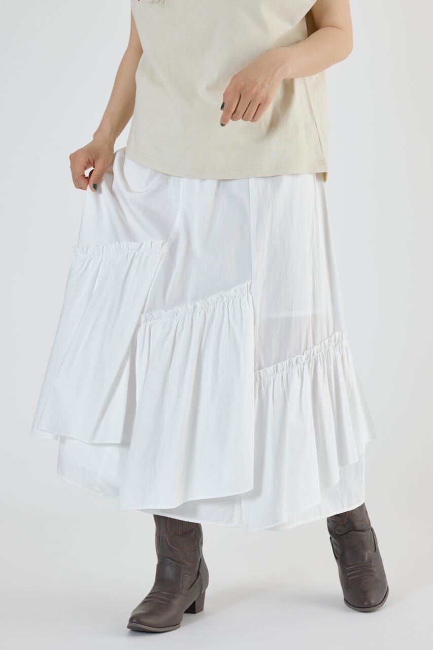 RODEO CROWNS「アシンメトリーギャザースカート」|スカート|