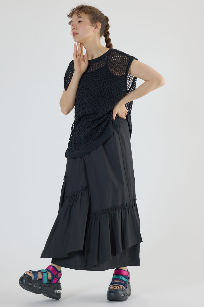 RODEO CROWNS「アシンメトリーギャザースカート」|スカート|