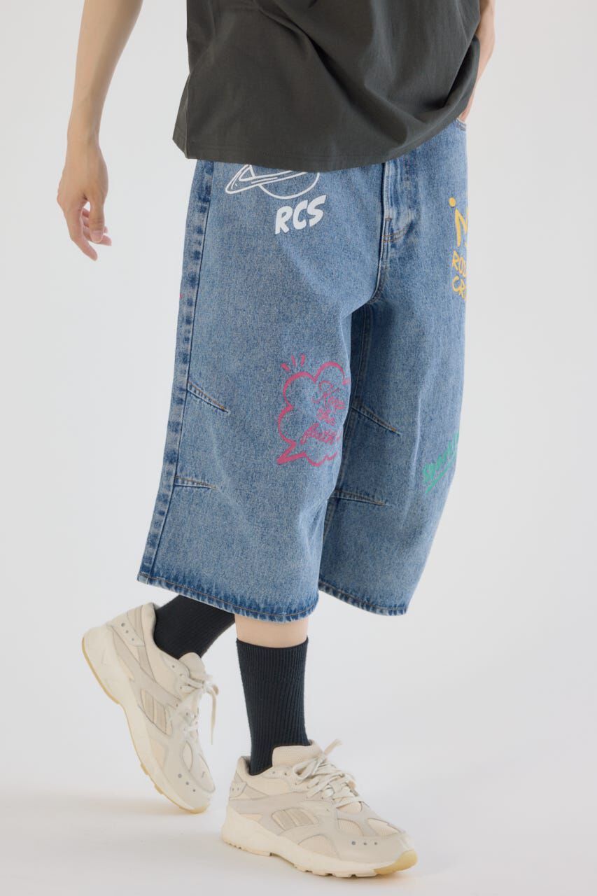 RODEO CROWNS「ラクガキバミューダデニムパンツ」|デニム|