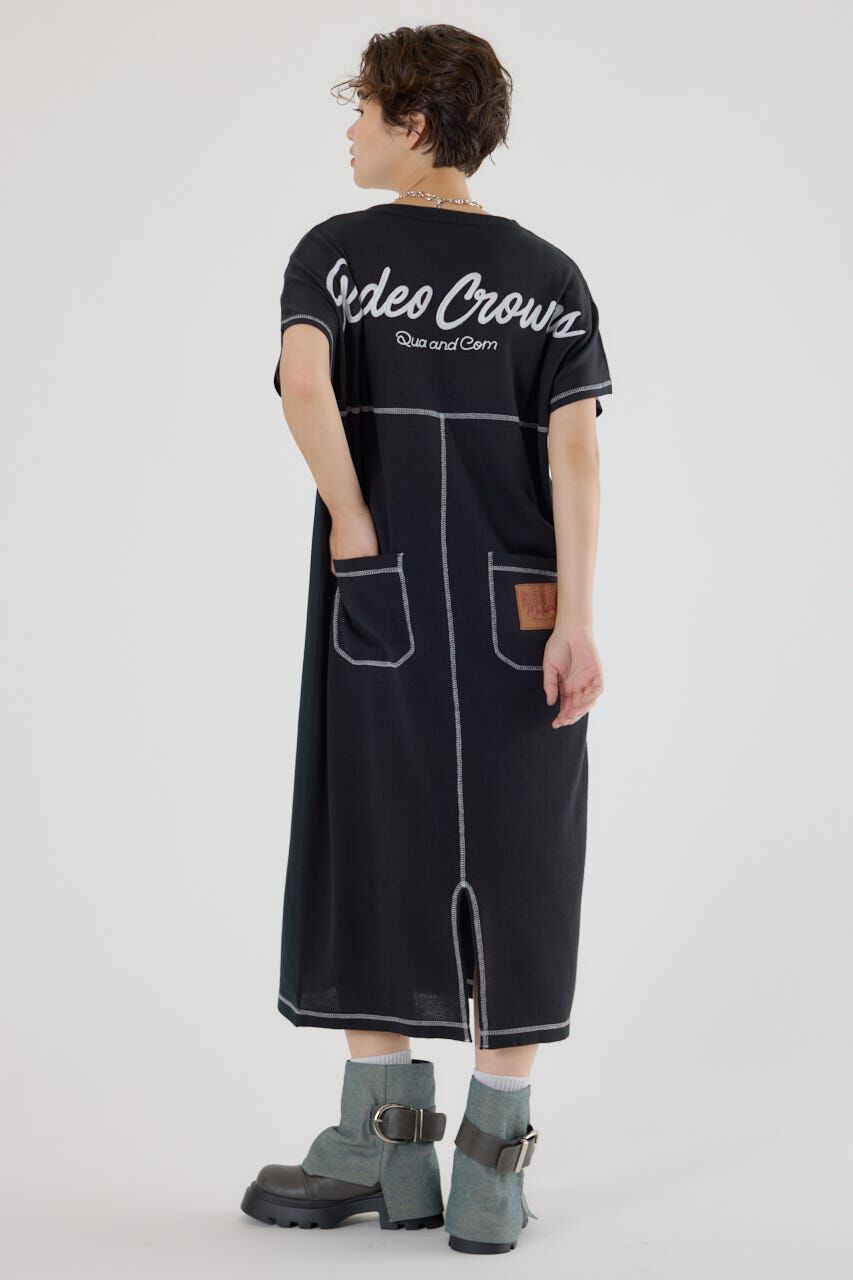 RODEO CROWNS「配色ステッチニットコンビワンピース」|ワンピース|