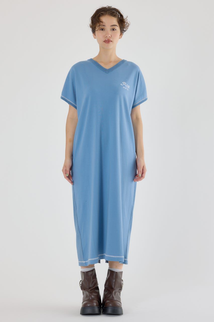 RODEO CROWNS「配色ステッチニットコンビワンピース」|ワンピース|