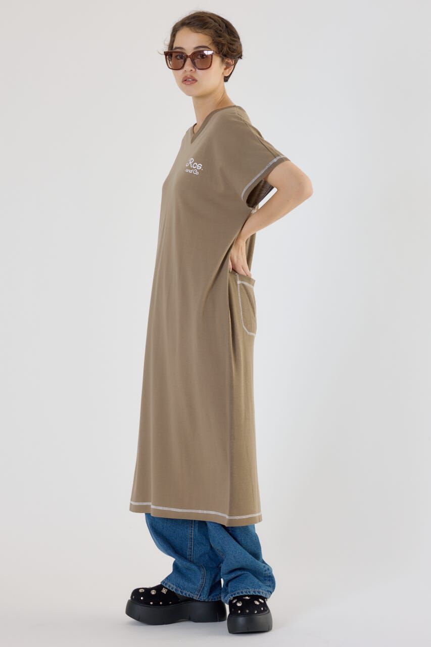 RODEO CROWNS「配色ステッチニットコンビワンピース」|ワンピース|